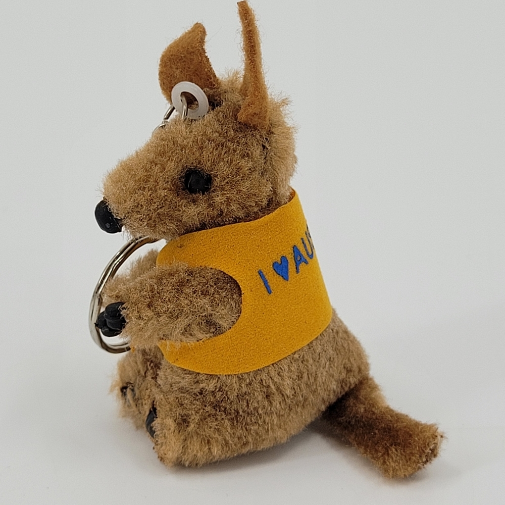 Austrailian Kangaroo Keychain I Love Australia Mini Hugger Plush Bag Charm